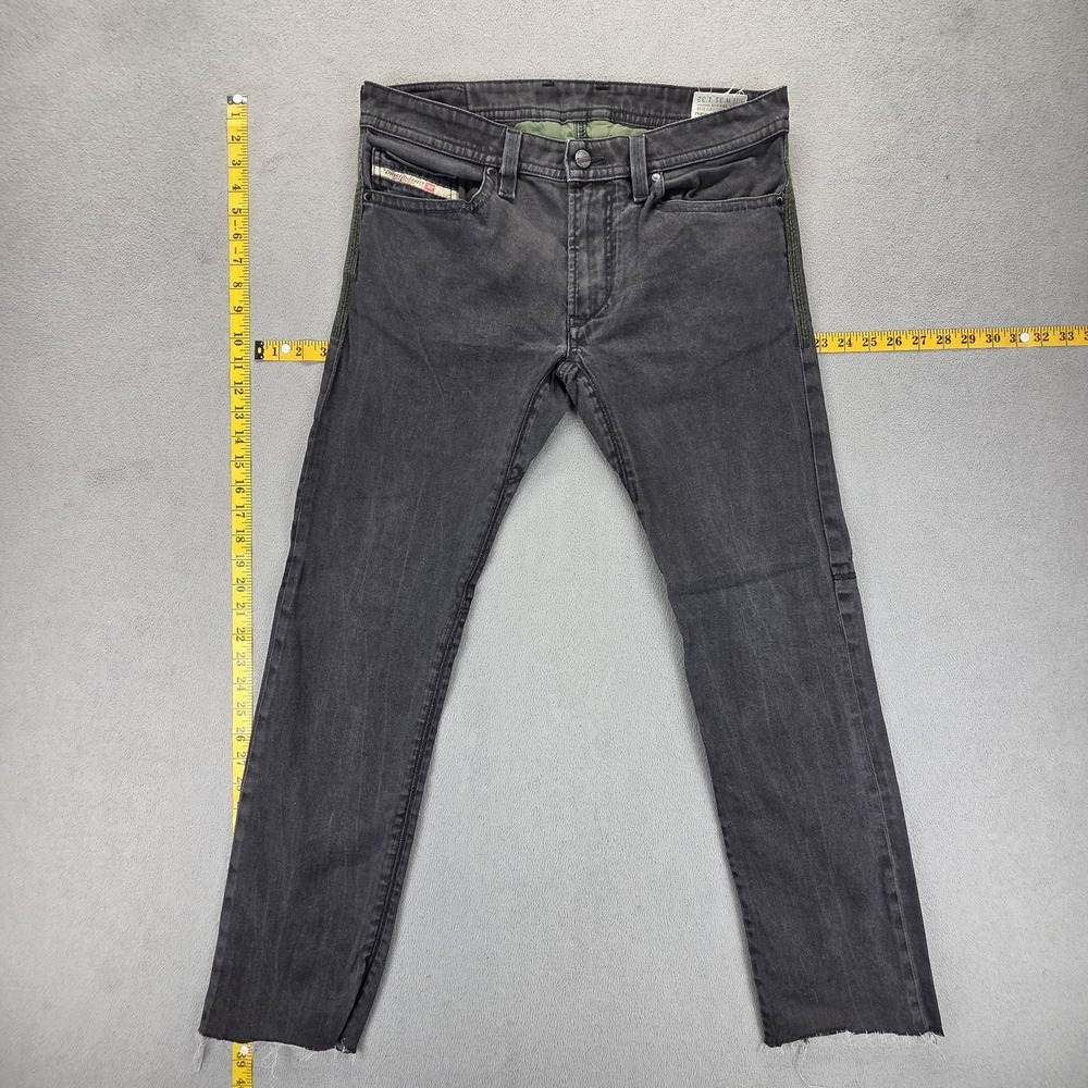 Diesel X Ducati Jeans Mens 31x32 Black Desmo Pant Altered Hem Slim Skinny